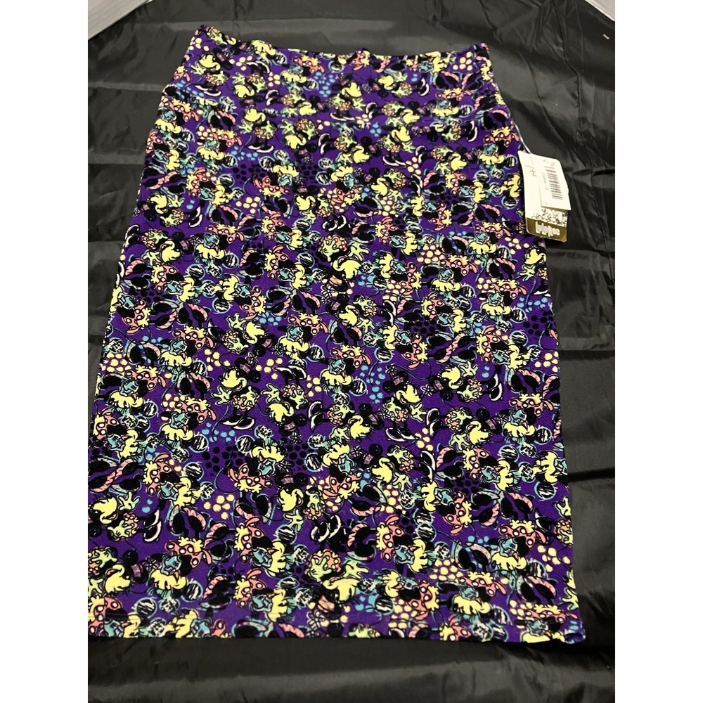LuLaRoe Disney Cassie Pencil Skirt Size S Multicolor Minnie Mouse Purple NWT
